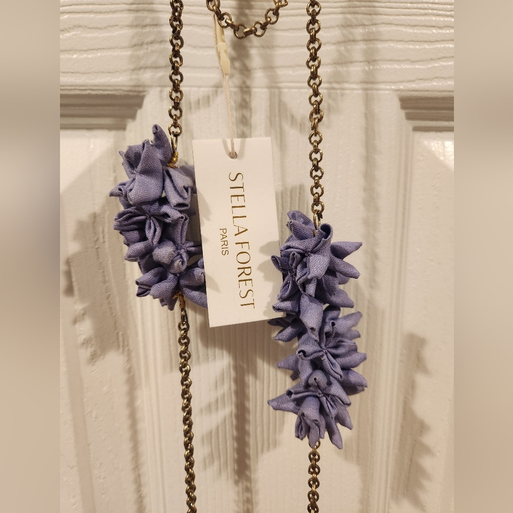 Stella Forest purple cloth flower strand necklace